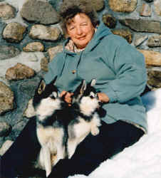 Marilyn with Kiska and Takka....People literally turn to look at these to little ones!